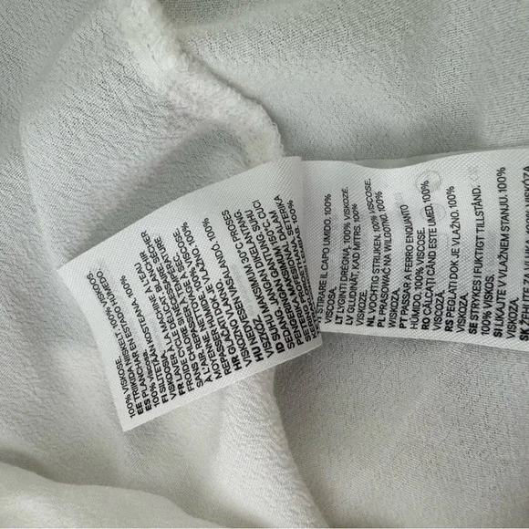 H&M blouse white cream button down style linen type shirt top cute cottagecore - Picture 7 of 7